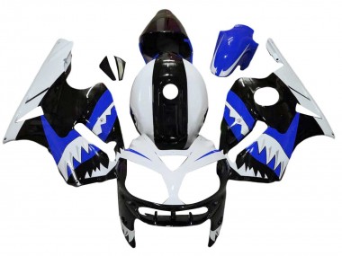 2002-2006 Kawasaki ZX12R Motorcycle Fairings - White Blue Black Shark Canada for Sale