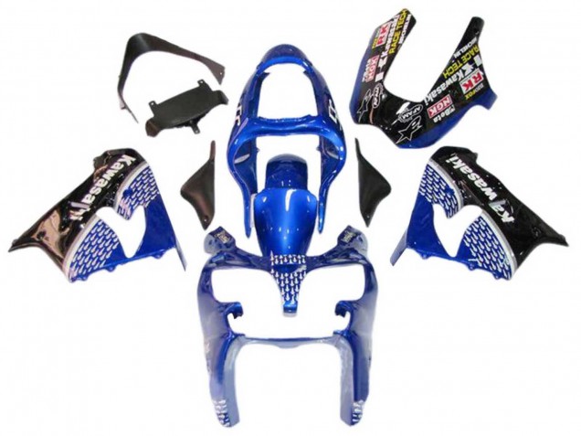 2000-2001 Kawasaki ZX9R Motorcycle Fairings - Blue White Glossy Black Canada for Sale