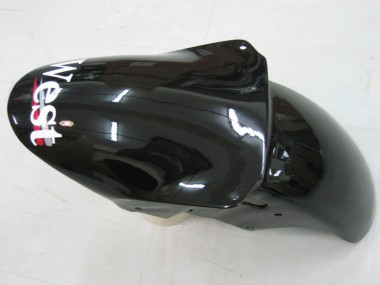 2000-2001 Kawasaki ZX9R Motorcycle Fairings - Glossy Black White West Canada for Sale