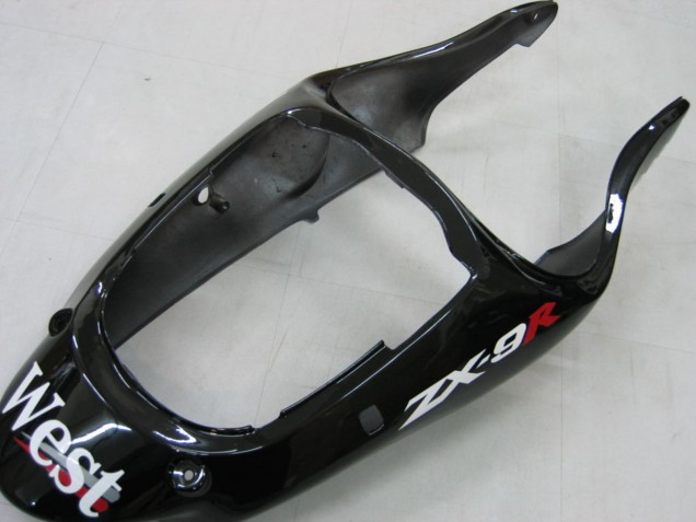 2000-2001 Kawasaki ZX9R Motorcycle Fairings - Glossy Black White West Canada for Sale