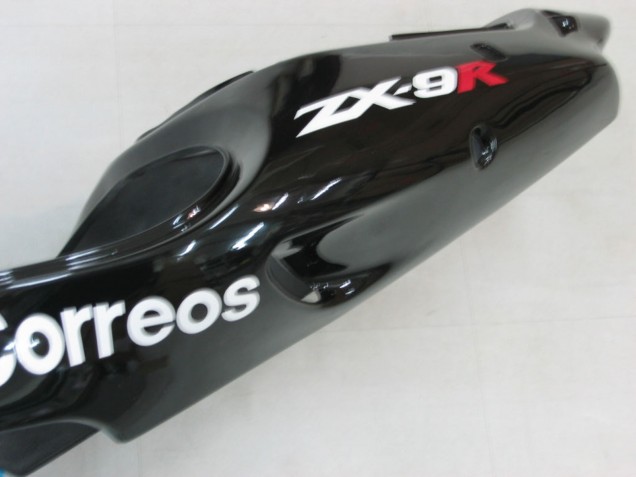 2000-2001 Kawasaki ZX9R Motorcycle Fairings - Glossy Black White West Canada for Sale