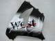 2000-2001 Kawasaki ZX9R Motorcycle Fairings - Glossy Black White West Canada for Sale