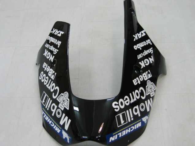2000-2001 Kawasaki ZX9R Motorcycle Fairings - Glossy Black White West Canada for Sale