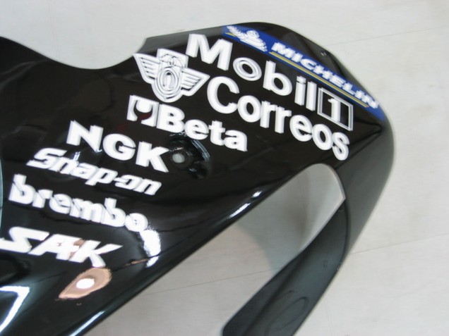 2000-2001 Kawasaki ZX9R Motorcycle Fairings - Glossy Black White West Canada for Sale