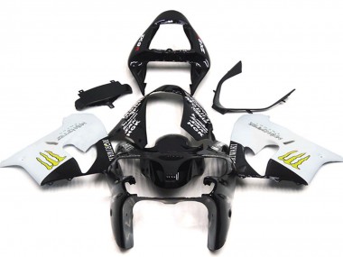 2002-2003 Kawasaki ZX9R Motorcycle Fairings - White Glossy Black Yellow Monster Canada for Sale