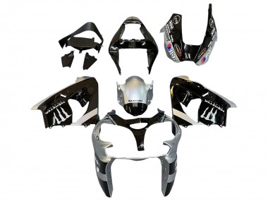 2002-2003 Kawasaki ZX9R Motorcycle Fairings - Silver Glossy Black Monster Elf Canada for Sale