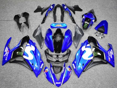 2015-2018 Yamaha YZF R3 Motorcycle Fairings - Blue Black Green Monster Canada for Sale