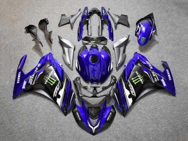 2015-2018 Yamaha YZF R3/R25 Motorcycle Fairings - Blue Silver Black Monster Canada for Sale