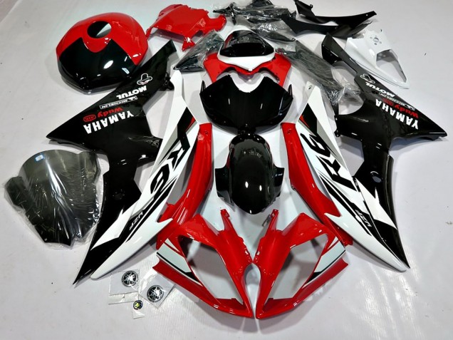 2008-2016 Yamaha YZF 600 R6 Motorcycle Fairings - White Red Glossy Black Motul Michelin Canada for Sale