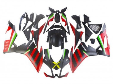 2009-2015 Aprilia RSV4 1000 Motorcycle Fairings - Matte Black Red Green Stripe Canada for Sale