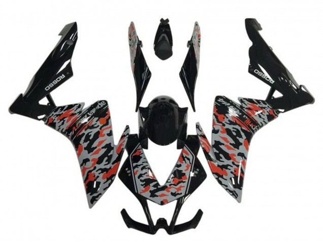 2009-2015 Aprilia RSV4 1000 Motorcycle Fairings - Black Grey Red Camouflage Canada for Sale