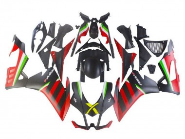 2016-2020 Aprilia RSV4 1000 Motorcycle Fairings - Matte Black Red Green Stripe Canada for Sale