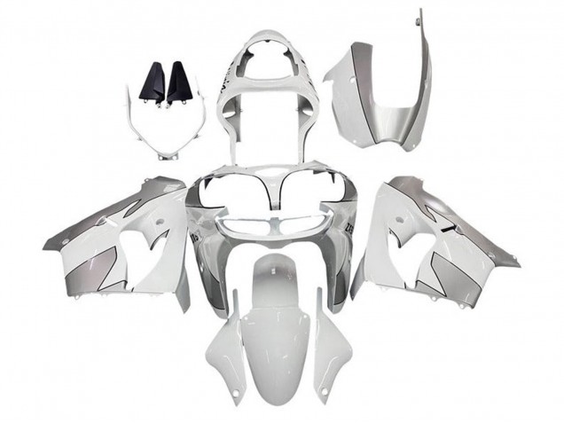 2002-2003 Kawasaki ZX9R Motorcycle Fairings - White Silver Canada for Sale