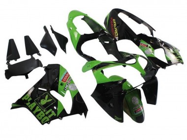 2002-2003 Kawasaki ZX9R Motorcycle Fairings - Green Black Playboy Canada for Sale