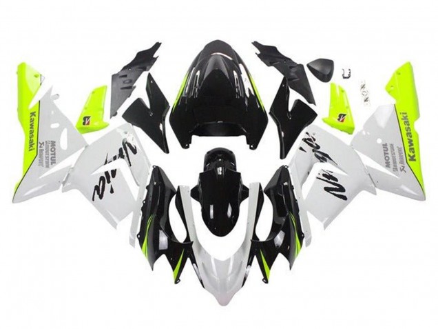 2004-2005 Kawasaki ZX10R Motorcycle Fairings - White Black Neon Yellow Canada for Sale