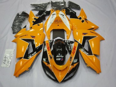 2006-2007 Kawasaki ZX10R Motorcycle Fairings - Orange White Black Racing Elf Canada for Sale