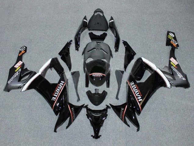 2008-2010 Kawasaki ZX10R Motorcycle Fairings - Glossy Black Red White Hayate Canada for Sale