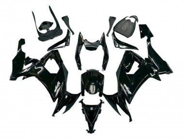 2008-2010 Kawasaki ZX10R Motorcycle Fairings - Glossy Black White Decal Canada for Sale