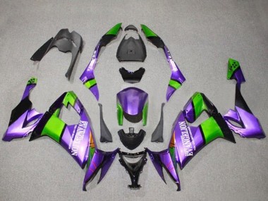 2008-2010 Kawasaki ZX10R Motorcycle Fairings - Purple Green Black Evangelion Canada for Sale