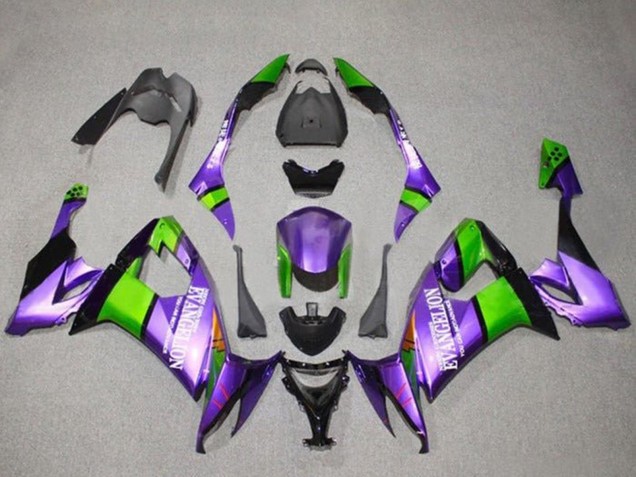 2008-2010 Kawasaki ZX10R Motorcycle Fairings - Purple Green Black Evangelion Canada for Sale