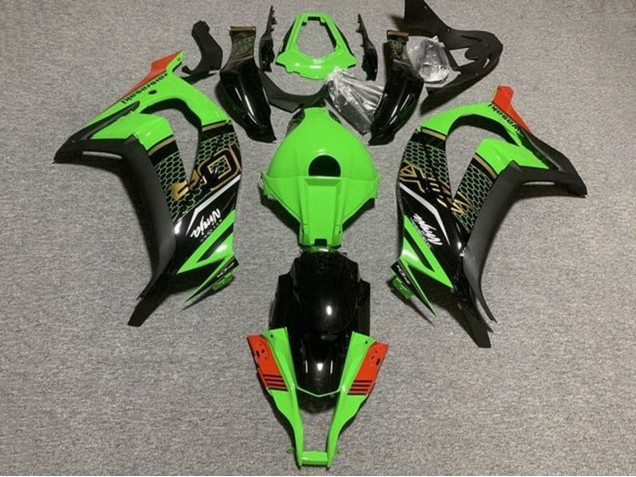 2011-2015 Kawasaki ZX10R Motorcycle Fairings - Green Black Red Honeycomb Canada for Sale