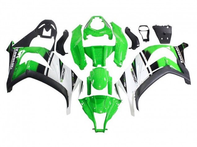 2011-2015 Kawasaki ZX10R Motorcycle Fairings - Green White Black Stripe Canada for Sale