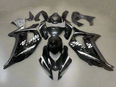 2016-2020 Kawasaki ZX10R Motorcycle Fairings - Glossy Black White Stripe Canada for Sale