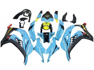 2016-2020 Kawasaki ZX10R Motorcycle Fairings - Light Blue Yellow Shark Canada for Sale
