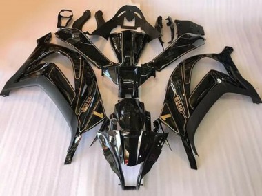 2016-2020 Kawasaki ZX10R Motorcycle Fairings - Glossy Black Gold Canada for Sale