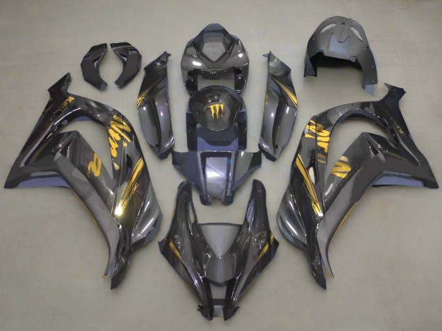 2016-2020 Kawasaki ZX10R Motorcycle Fairings - Faux Carbon Fiber Gold Canada for Sale