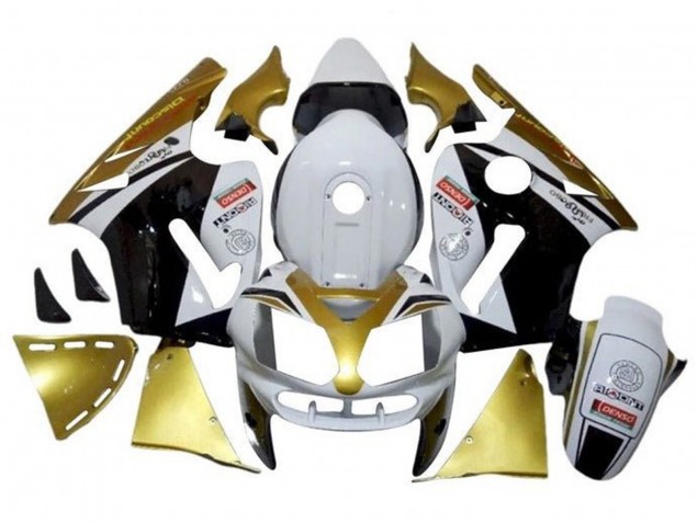 2000-2001 Kawasaki ZX12R Motorcycle Fairings - White Gold Black Canada for Sale