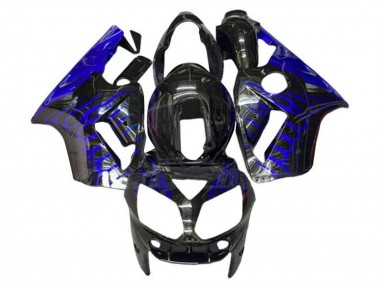 2002-2006 Kawasaki ZX12R Motorcycle Fairings - Glossy Black Blue Flame Canada for Sale