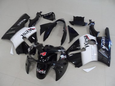 2002-2006 Kawasaki ZX12R Motorcycle Fairings - Glossy Black White Red West Mobil 4 Canada for Sale