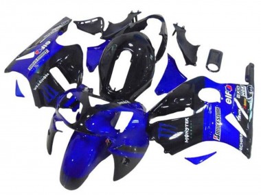 2002-2006 Kawasaki ZX12R Motorcycle Fairings - Blue Glossy Black Elf Bridgestone Monster Canada for Sale