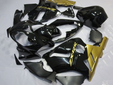 2002-2006 Kawasaki ZX12R Motorcycle Fairings - Glossy Black Gold Canada for Sale