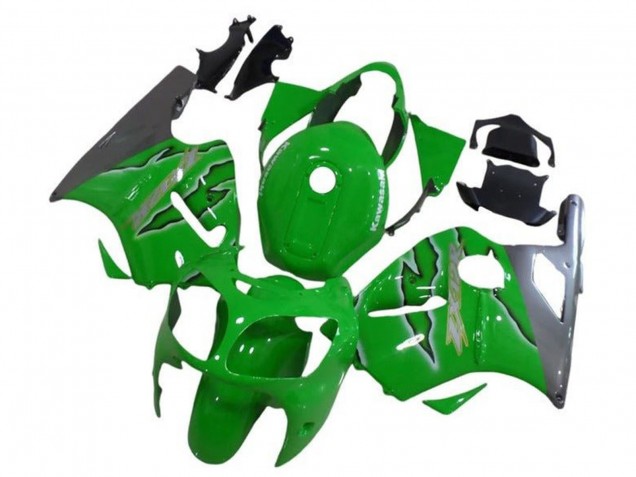 2002-2006 Kawasaki ZX12R Motorcycle Fairings - Green Silver Canada for Sale
