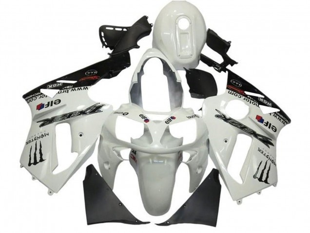 2002-2006 Kawasaki ZX12R Motorcycle Fairings - Pearl White Black Elf Monster Canada for Sale