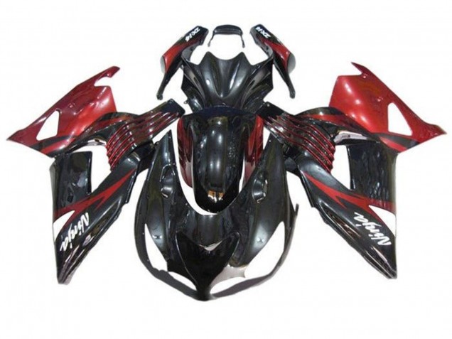 2006-2011 Kawasaki ZX14R ZZR1400 Motorcycle Fairings - Red Glossy Black White Decal Canada for Sale