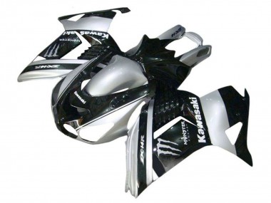 2006-2011 Kawasaki ZX14R ZZR1400 Motorcycle Fairings - Silver Black Monster Canada for Sale