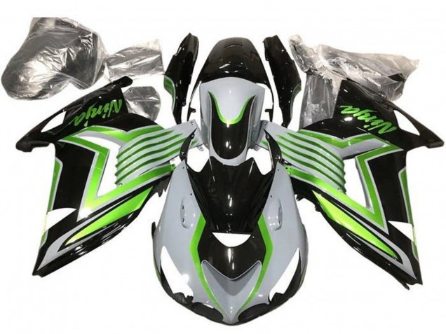 2012-2024 Kawasaki ZX14R ZZR1400 Motorcycle Fairings - White Green Glossy Black Canada for Sale