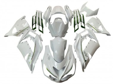 2012-2024 Kawasaki ZX14R ZZR1400 Motorcycle Fairings - White Green Silver Stripe Canada for Sale