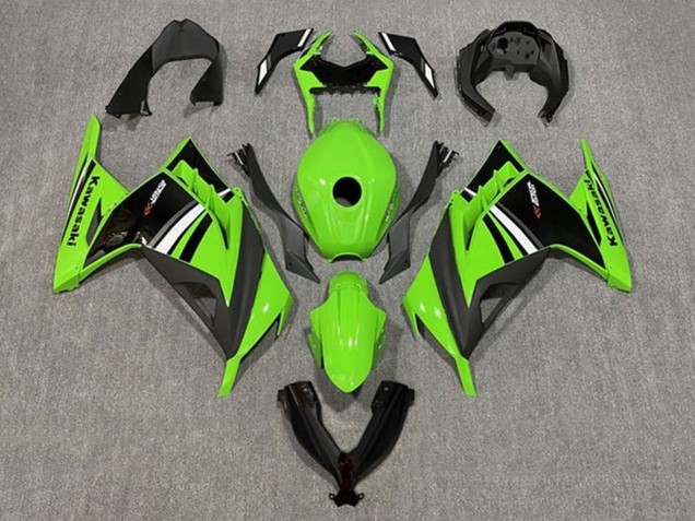 2013-2024 Kawasaki EX300 Motorcycle Fairing - Green White Black Stripe Canada for Sale