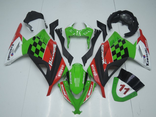 2013-2024 Kawasaki EX300 Motorcycle Fairings - Green White Red Black Motocard Canada for Sale