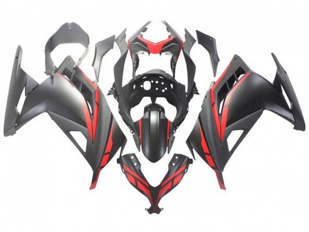 2013-2024 Kawasaki EX300 Motorcycle Fairing - Matte Black Red Canada for Sale