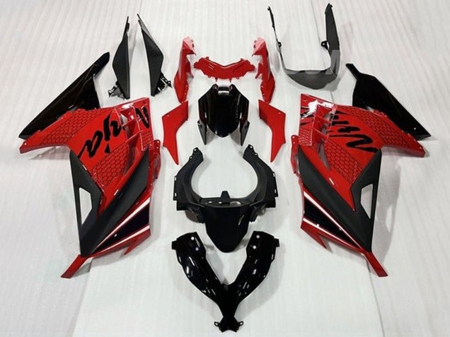 2013-2024 Kawasaki EX300 Motorcycle Fairings - Red Black White Stripe Canada for Sale