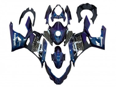 2018-2024 Kawasaki Ninja 400 Motorcycle Fairings - Blue White Honeycomb Canada for Sale