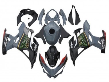 2018-2024 Kawasaki Ninja 400 Motorcycle Fairings - Grey Black Red Honeycomb Canada for Sale