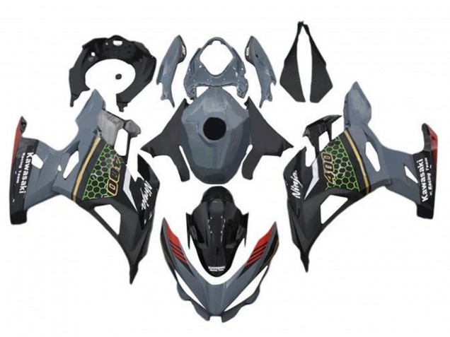 2018-2024 Kawasaki Ninja 400 Motorcycle Fairings - Grey Black Red Honeycomb Canada for Sale