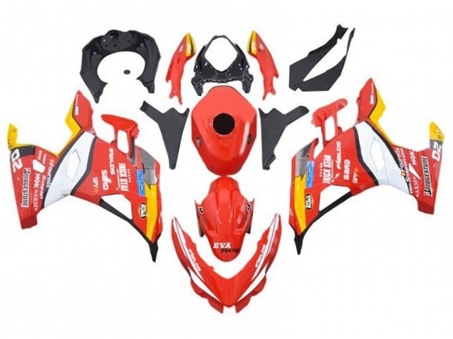 2018-2024 Kawasaki Ninja 400 Motorcycle Fairings - Red White Yellow Black Trick Star Bridgestone Canada for Sale