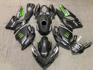 2018-2024 Kawasaki Ninja 400 Motorcycle Fairings - Matte Black White Green Monster Snow Canada for Sale